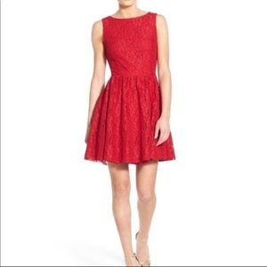 Red lace dress